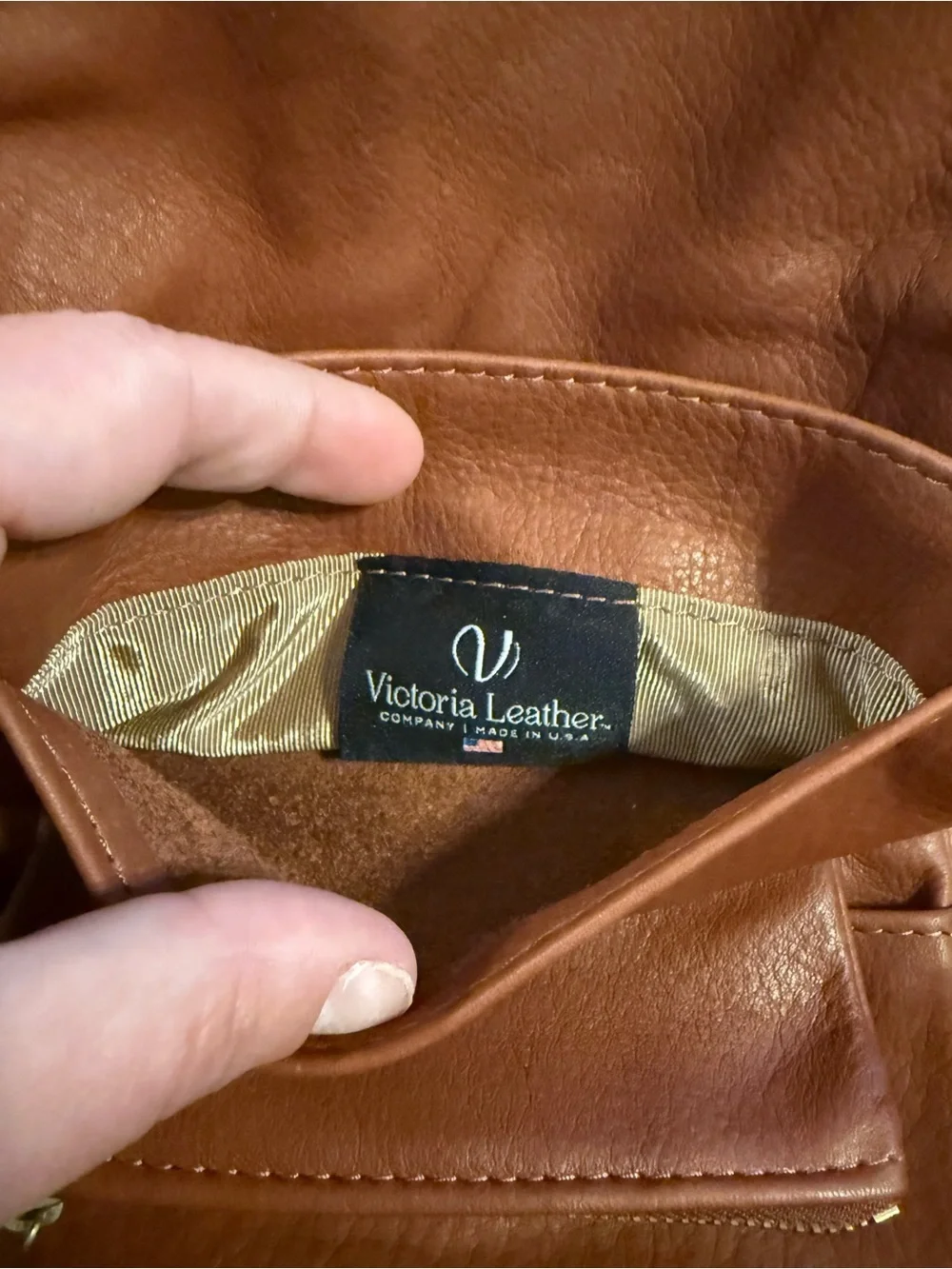 Vintage Victoria leather Classic Brown Leather Fold-Over Clutch